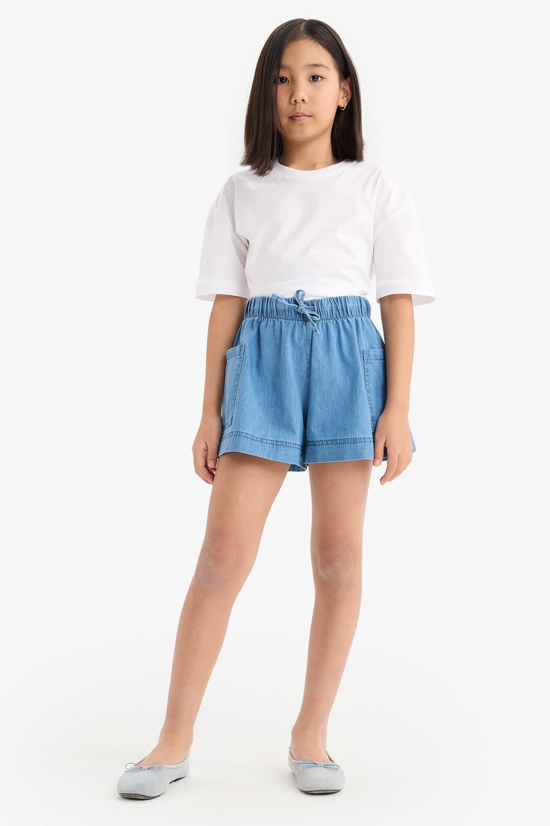 DeFacto Blue Girl Girl Denim Shorts Casual - Image 3